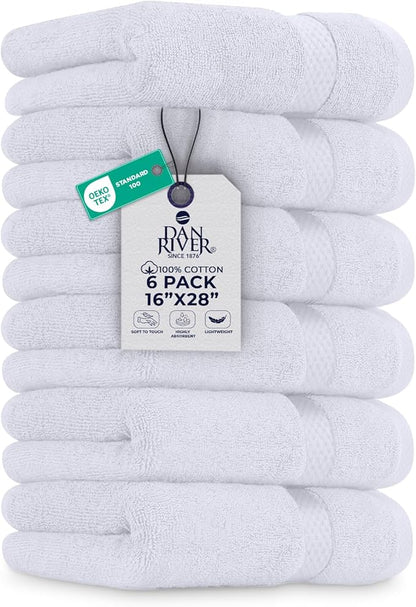 DAN RIVER 6-Pack Premium Hand Towels
