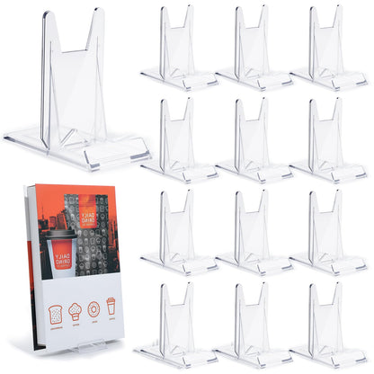 mzfoo 20 Pcs Book Stand for Display Acrylic Book Holder Display Adjustable Book Easel Collector Display Stand for Comic Cardboard Home Office Album CD Magazine
