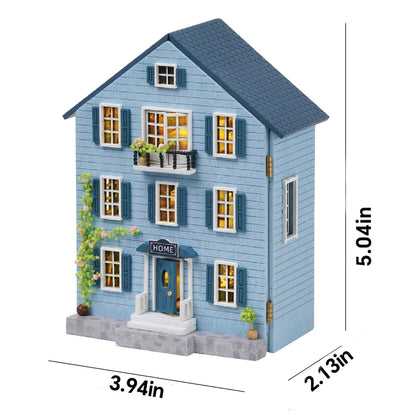 MAGQOO DIY Miniature Dollhouse Kit with Furniture 1:100 Scale Creative Room Mini Wooden Doll House Accessories DIY Miniature House Kit(Muran Manor)