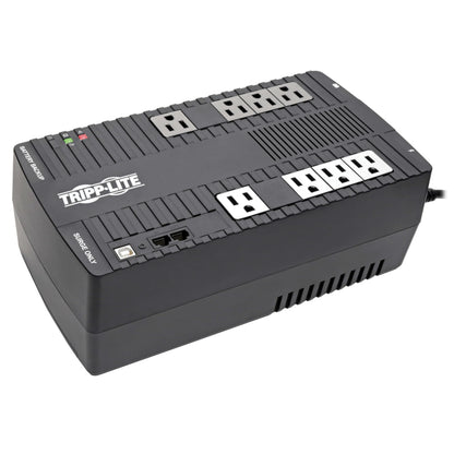 Tripp Lite 550VA UPS Battery Backup Surge Protector, AVR Automatic Voltage Regulation, 8-Outlet Uninterruptible Power Supply, Dataline Protection, 3-Year Warranty & Insurance (AVR550U)