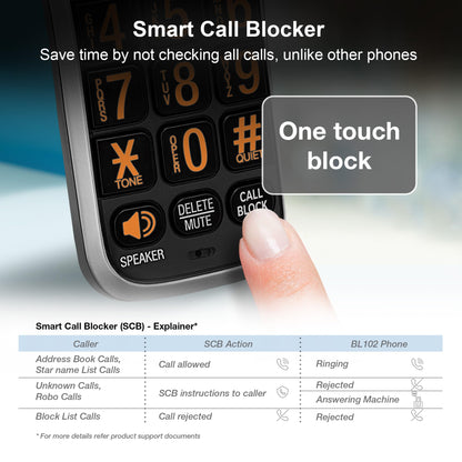 AT&T BL102-3 DECT 6.0 3-Handset Cordless Phone for Home with Answering Machine, Call Blocking, Caller ID Announcer, Audio Assist, Intercom, and Unsurpassed Range, Silver/Black