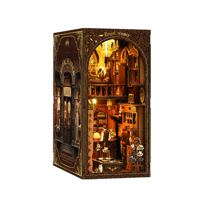 Shylamb Book Nook Kit - DIY Miniature Dolls House Kit with Furniture and LED Light, 3D Puzzle Wooden Art Bookends, Model Kits for Adults and Teens (Royal Tailor Shop)