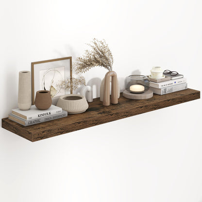 48"W x 9.3"D Floating Shelves for Wall, Wall Mounted Bathroom Shelves 1 Pack Deep Floating Shelf for Bedroom Kitchen Living Room, Rustic Wooden Wall Shelf with Invisible Bracket for Books Decor