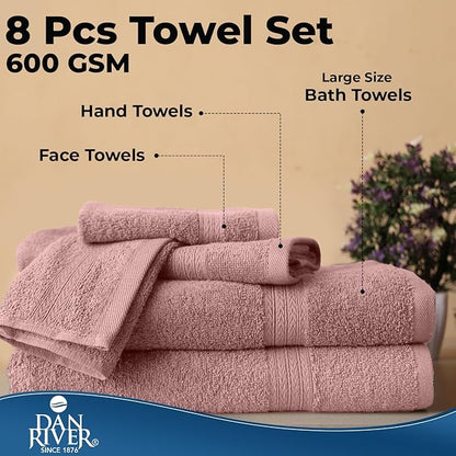 DAN RIVER 8 PC Luxury Bath Towels