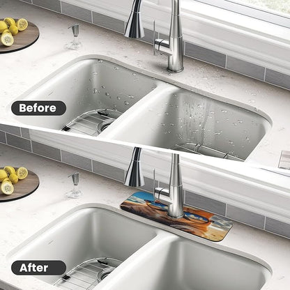 Sunshine Beach Cat Cases Kitchen sink faucet pad, strong water absorption