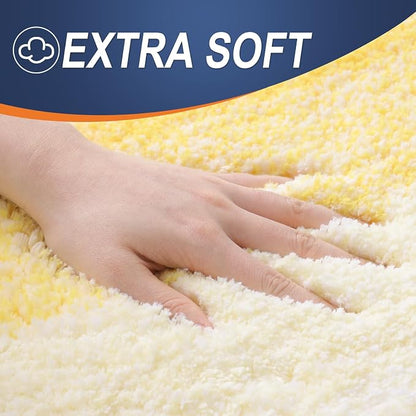 OLANLY Bathroom Runner Rugs Mat 47x17, Extra Soft Absorbent Microfiber Bath Rugs, Rubber Backing, Quick Dry, Washable Long Bath Mats for Bathroom Floor, Tub and Shower, Home Decor Accessories, Yellow