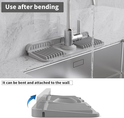 WAFT YEARN 14X5 Inch Silicone Durable Faucet Mat Kitchen Sink Splash Guard