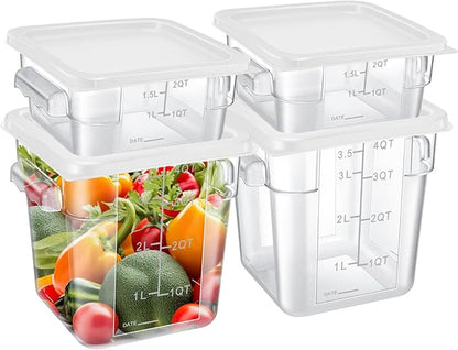 Barydat 4 Pcs Square Food Storage Containers