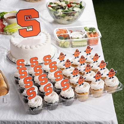 Desert Cactus Syracuse University Cupcake Topper and Cake Toppers Set - Syracuse Orange 25 Pcs Food Party Supplies, Tablecloth Decorations, Graduation and Game Day