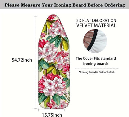Nuxovilar Red & White Floral Pattern Ironing Board Cover, 15×54 inch, Fits Most