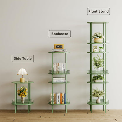 Small Modern Oval Side Table with Storage,2-Tier Side Tables Living Room,Sturdy Nightstand for Small Space - Living Room, Bedroom, Bathroom, Nursery (1PC,Green)