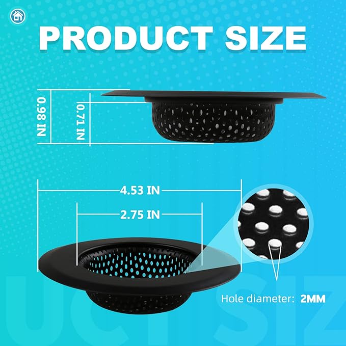 Sink Drain Strainer, Suitable for Most Sink Drains, Anti Clogging