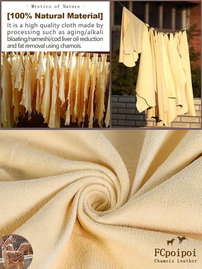 Glasses Cleaning Cloth Chamois Leather Natural Premium Cloth, Eye Glass Clean