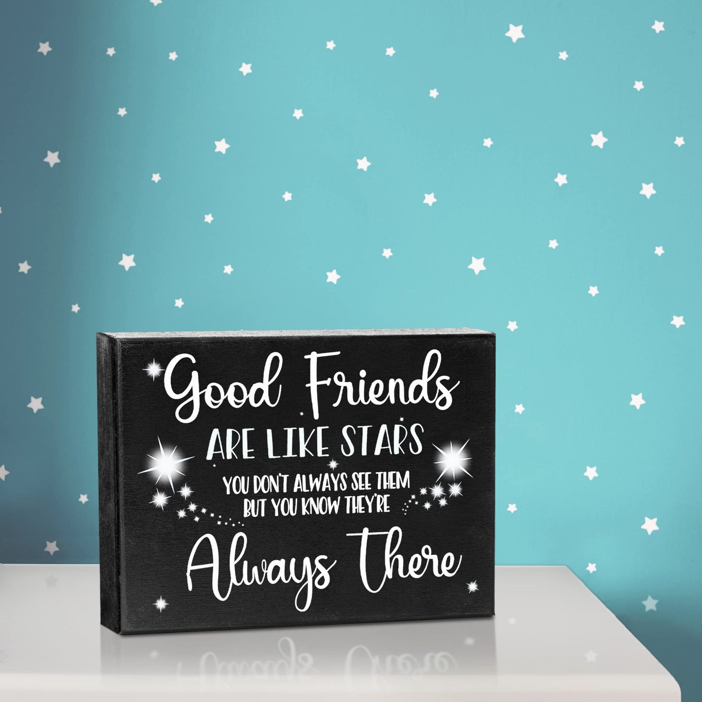 Good Friends Are Like Stars Wooden Sign Sentimental Gift for Best Friend, Rustic Wall Hanging Decor, Friendship Keepsake, American Made, Thoughtful Birthday