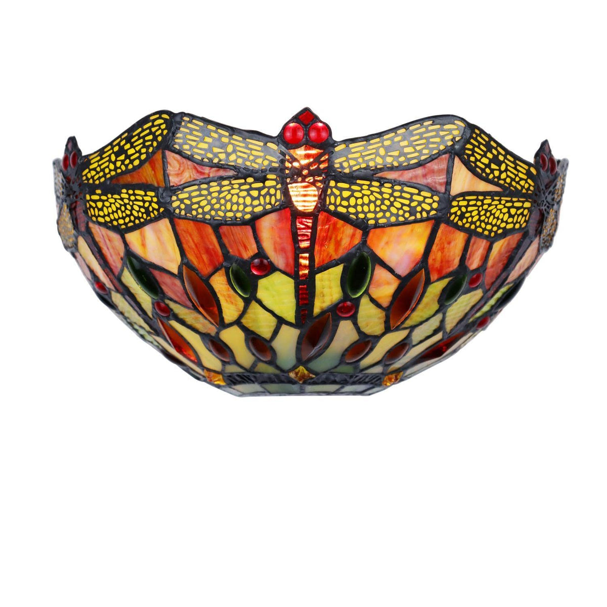 Chloe Lighting Empress Dragonfly Wall Sconce, Dark Bronze, 1 Light, 12in Wide, Multicolor, Model CH3T471RD12-WS1