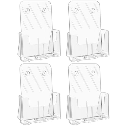 HLF-ho Brochure Holder 8.5x11 Inch Acrylic Literature Holders Clear Plastic Flyer Display Stand Countertop Use or Wall Mount Pamphlet Holder Organizer for Office, Lobby, Hotels, Trade Shows, 4 Pack
