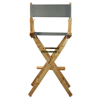 Casual Home 30" Director's Chair Natural Frame-with Grey Canvas, Bar Height