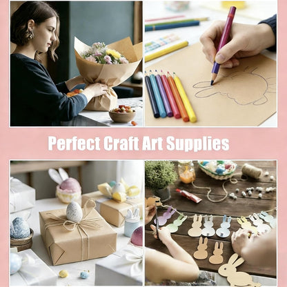 200 Sheets Brown Kraft Paper for Wrapping Gifts Bouquet 12”x 17”Construction Paper for Art Craft Drawing Supplies Kraft Sheets for Packing Moving Shipping
