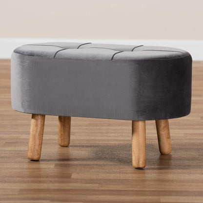 Baxton Studio Ottomans, Grey/Natural