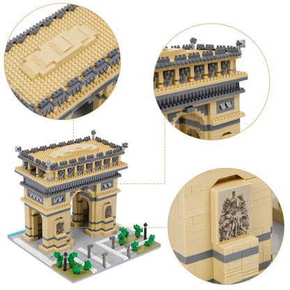 Geniteen Building Blocks Set Arc De Triomphe Model Micro Building Blocks 2020 PCS Famous Architecture Building Kit, Gifts for Kids and Adult