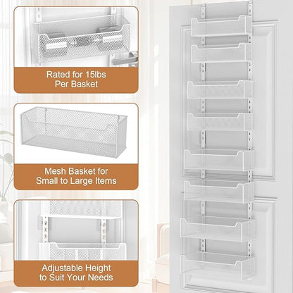 Over The Door Organizer, 8-tier Metal Door Organizer Hanging