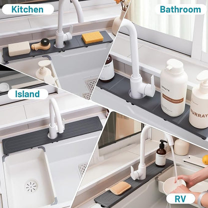 Fast Drying Faucet Mat for Kitchen Sink, Water Absorbent Diatomite Stone Sink