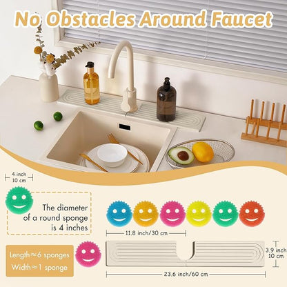 New Version Super Absorbent Faucet Mat, Kitchen Sink Dish Drying Stone Tray