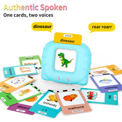Eaever 580 Pre-K Sight Words Talking Flash Cards with Dolch Words,Letters/Number(0-100), Etc, Speech Therapy, Autism Sensory Toys, Easter Basket Stuffer Gifts for 3-6 Year Old Boys and Girls, Blue