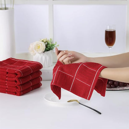 Glynniss Red Kitchen Towels and Dishcloths Set, Dish Towels and Dish Rags Set