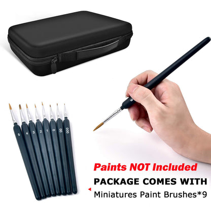 Storage Case For Testors Paint Set Model Paint, Holds 60 Bottles with 9 Detail Brushes, Paint Organizer Carrying Bag for Model Builders, Miniature Painters, Home Travel Workshop, Box Only, Grey