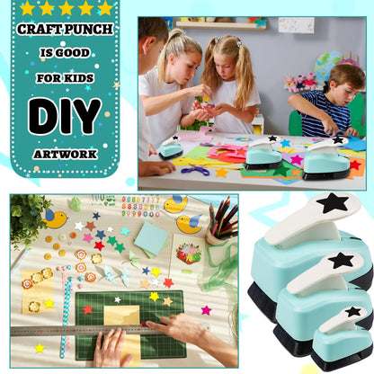 Star Punch Paper Craft Tool, 3Pcs Different Size Star Shaped Hole Puncher for Scrapbook Supplies, Card Making, DIY Crafts, Estrella Paper Cutter & Punch Set for Papel Crafts
