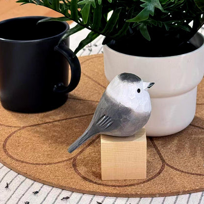WEAUSUP Hand Carved Wooden Bird Figurine Gift for Family