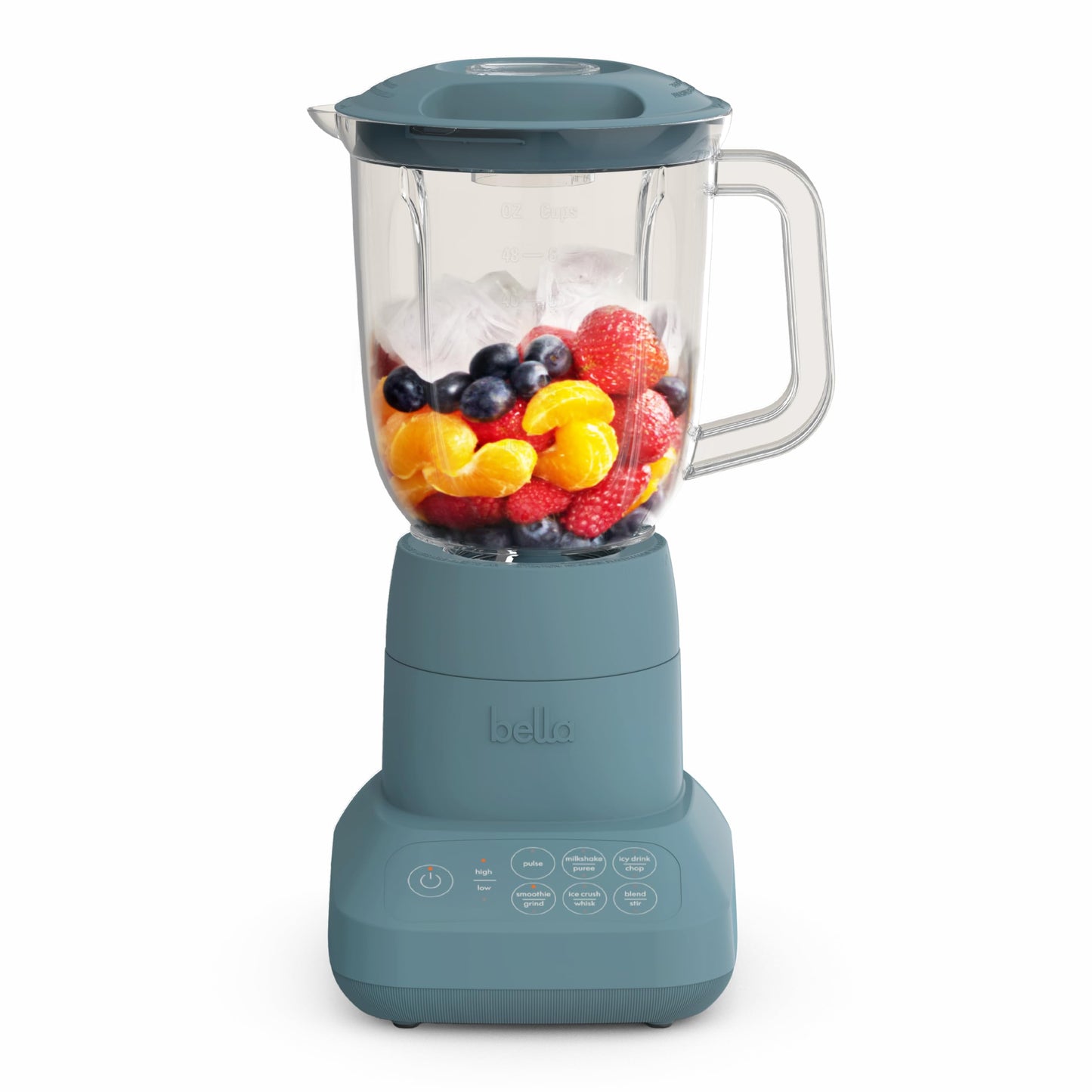 bella 10 Speed Countertop Blender, Juicer & Smoothie Maker, Fits-anywhere™ Kitchenware, Slim Flip & Store Design, Dishwasher Safe 48oz Capacity Pitcher & Lid, Stainless Steel Blade, 450 Watt, Oatmilk