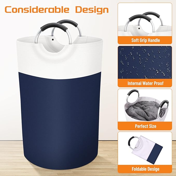 BlissTotes 75L Laundry Basket, Freestanding Laundry Hamper, Collapsible Dirty