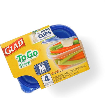 Glad GladWare To Go Snack Food Storage Containers