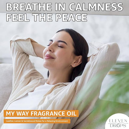 My Way Fragrance Oil | Leather, Lemon & Sandalwood Notes | Long Lasting Scent Reed Diffuser Oil for Home, Office, Hotel, Spa, Car & Linen Spray | Pet Friendly IFRA Compliant, 16 oz