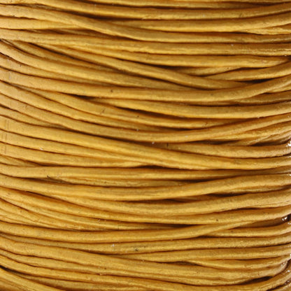 The Beadsmith Leather Cord – Metallic Gold – .5mm Spool – 25 Yards/22.86 Meters – Indian Leather Thong Ideal for Braiding, Beading, Necklaces, Fine Lacing, Hair Accessories & DIY Jewelry Making