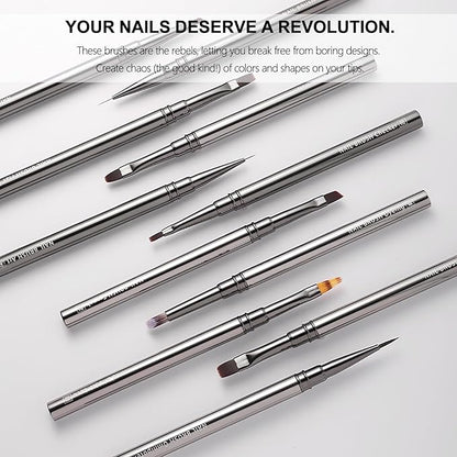 3Pcs Nail Art Brushes Set for Flower Petal Butterfly Drawing, 3D Gel Acrylic