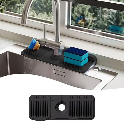 14.6 Inch Silicone Faucet Mat for Kitchen Sink Splash Guard