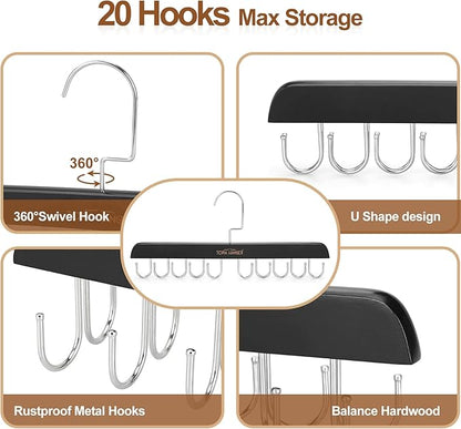 TOPIA HANGER Bra Hanger for Closet, 2 Pack Tank Top Hangers 40 Hooks Capacity