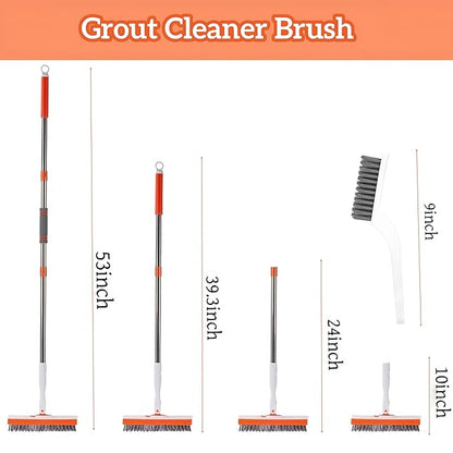 53''Grout Cleaning Brush with Long Handle, Grout Cleaner Brush