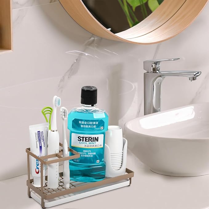 Toothbrush Holders for Bathrooms, Carbon Steel Tooth Brushing Holder Electric