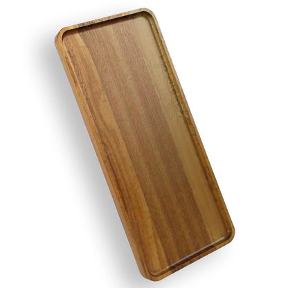 6Pcs Acacia Wooden Serving Tray - Wooden Charcuterie Board - Rectangle Wood Platter for Serving Food, Fruit & Cheese Board Wood Dessert Trays (6, 14"x5.5"x0.6")