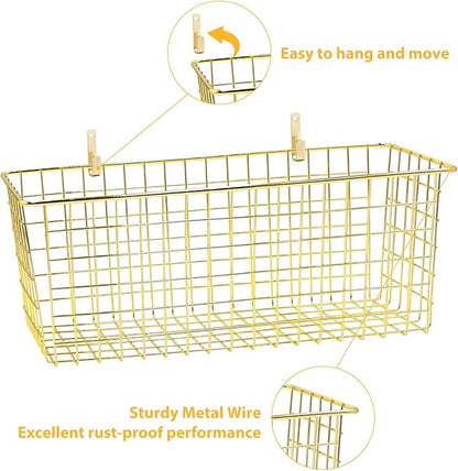 2 Sets Extra Large Hanging Wall Basket, WallmountedFruit Vegetable Toy Snack