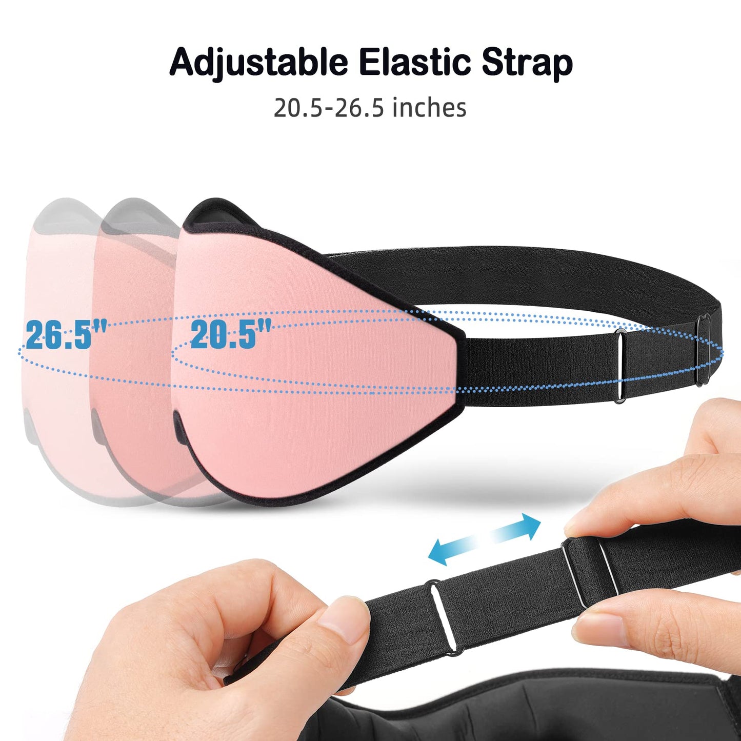 LitBear Sleep Mask for Side Sleeper Women Men, Eye Mask for Sleeping Light Blocking, 3D Contoured Cup Sleeping Mask, Soft Breathable Sleep Eye Mask with Adjustable Elastic Strap for Travel