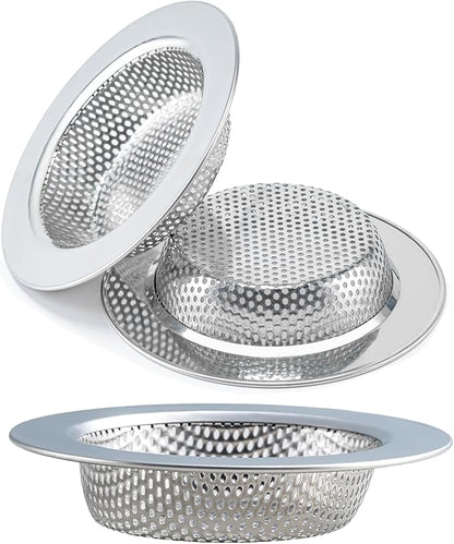 3 Pcs Sink Strainer for Most Kitchen Sink Drain Basket, Upgraded Double-Layer