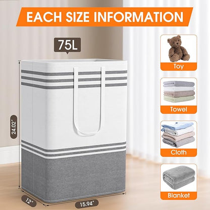 4 Pack Large Laundry Baskets, Laundry Hampers, Freestanding Waterproof