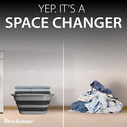 BROOKSTONE Collapsible Laundry Basket Set, Modern Extra Large Collapsible