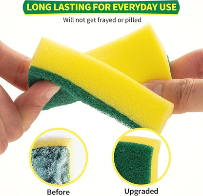 Sponges Kitchen, Heavy Duty Dish Sponge 60 Pack, Scrub Cleaning Sponge for Dishes, Non-Coated Cookware, Sink & Countertops, Multipurpose Cleaning Supplies for Home, Kitchen & Bathroom