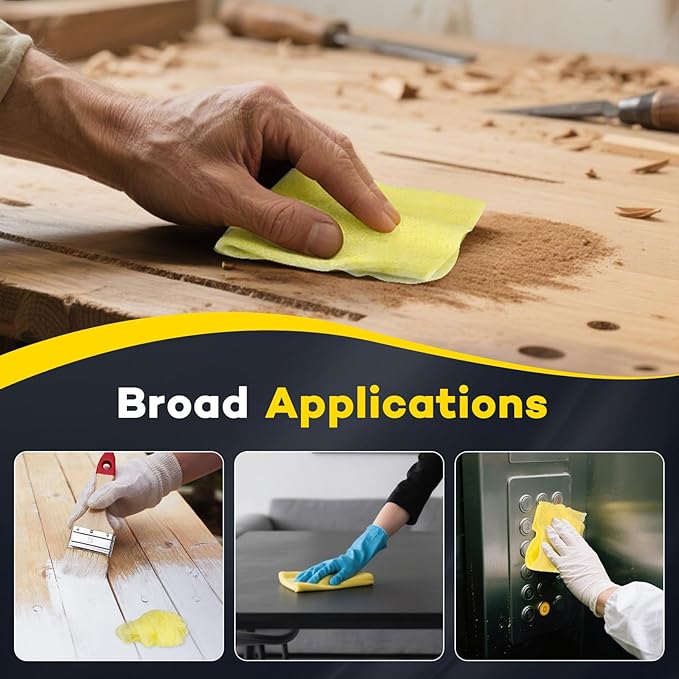 CAREGY 16Pcs Tack Cloth for Removing Dust from Woodworking, Sanding Particles